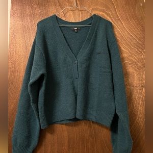 Vans teal cropped cardigan, size XL
